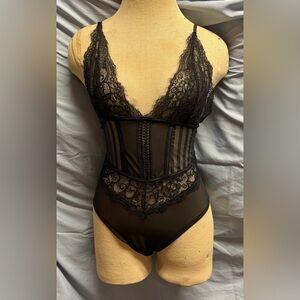 Elegant Black Lace Bodysuit
